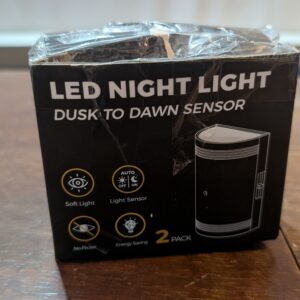 LOHAS-LED Night Light, Modern Plug-in Wall With Dusk to Dawn Sensor, Warm White 3000K, 0-100LM, Dimmable for Bathroom Bedroom Stairs (White Shade, 2 Pack)