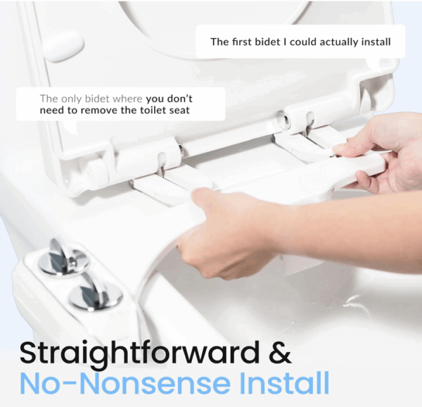 Luxe Bidet NEO 185 Plus – Next-Generation Mechanical Bidet Toilet Seat Attachment with Innovative EZ-Lift Hinges, Dual Nozzles, and 360° Self-Cleaning Mode (Rose Gold) - Image 5