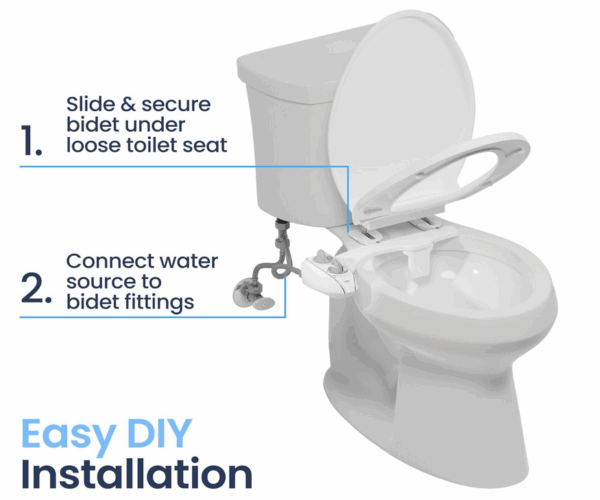 Luxe Bidet NEO 185 Plus – Next-Generation Mechanical Bidet Toilet Seat Attachment with Innovative EZ-Lift Hinges, Dual Nozzles, and 360° Self-Cleaning Mode (Rose Gold) - Image 4