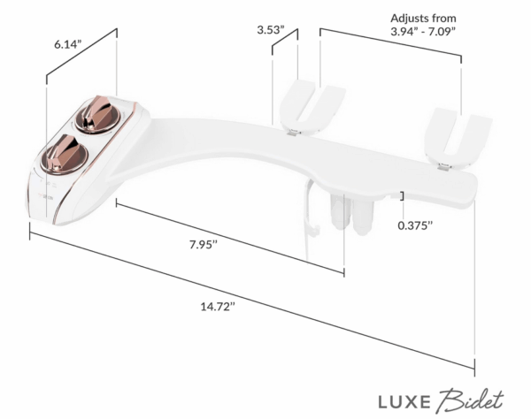 Luxe Bidet NEO 185 Plus – Next-Generation Mechanical Bidet Toilet Seat Attachment with Innovative EZ-Lift Hinges, Dual Nozzles, and 360° Self-Cleaning Mode (Rose Gold) - Image 3