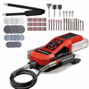 Einhell Power X-Change Cordless Grinding and Engraving Tool - 18V, Variable Speed (5,000-34,000 RPM), Engraving Tip - TE-MT 18/34 Li Rotary Multi Tool with 55pc Accessory Set (Battery Not Included)