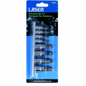 Laser 8052 Extractor Set for Damaged Hex Fasteners, Variety Pack
