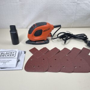 BLACK+DECKER Mouse Sander - 55W Detail Sander with 5 Sanding Sheets, BEW230-GB