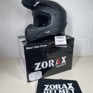 Zorax Matt Black S (55-56cm) ZOR-X305 Dual Sport Motorbike Motocross Helmet ECE 2206 Approved Dirt Bike MX Crash Helmet