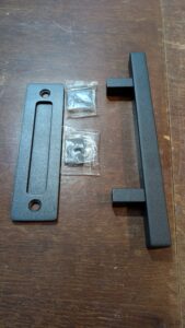 EaseLife 12" Sliding Barn Door Handles and Pulls,Double Sided Hardware Set,Heavy Duty,Square,Rustic,Matte Black Powder Coated Finish,Easy Install