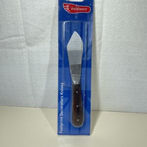 Footprint Clipt Point Putty Knife - 4.5”/115mm Hardened and Tempered Spring Steel Decorators Tool. Full Tang, Triple Rivet Hardwood Handle for Mixing, Filling and Scraping.