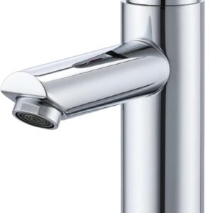 Mighbow Bathroom Sink Tap - Basin Mixer Tap Chrome Mono Basin Mixer Tap Single Lever Stainless Steel Faucet with Hoses for Bathroom, Cloakroom, Washroom