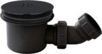 Nuie STW002 Modern Bathroom Easy Clean Fast Flow Shower Waste - 78mm, Matt, Satin Black Shower Drain