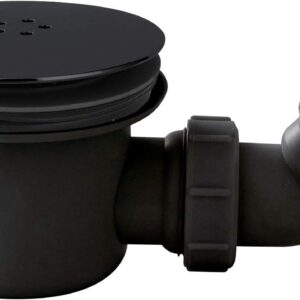 Nuie STW002 Modern Bathroom Easy Clean Fast Flow Shower Waste - 78mm, Matt, Satin Black Shower Drain