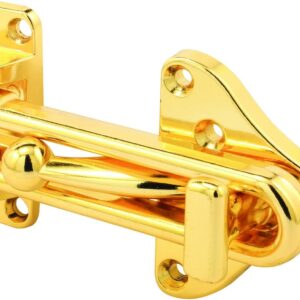 Defender Security U 11315 Swing Bar Door Guard with High Security Auxiliary Lock, Brass Finish, 1-Pack, 1 Pack