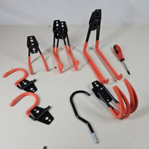 Pack of Garage Hooks ,Steel Garage Storage Utility Double Hooks,Heavy Duty Double Utility Garage Organizer,Steel Wall Mount Hooks for Ladder, Power Tools, Bikes