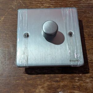 Schneider Electric Ultimate Low Profile - Single 2 Way Dimmer Light Switch, Main & Low Voltage, 400W/VA, GU6512CBC, Brushed Chrome