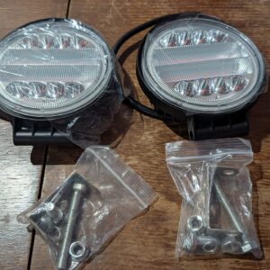 YnGia 2PCS LED Work Light with Blue Angel Eye, 72W Foglight Spot Flood Combo Lights 12V 24V DRL Auxiliary Lights LED Headlights for Truck Tractor Car Off Road 4x4 ATV UTV SUV Boat