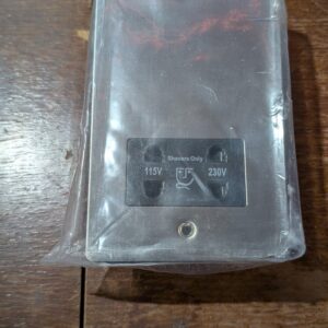 Shaver Socket Dual Voltage 115V/ 230V - Satin Matt Chrome Flat - Black Insert