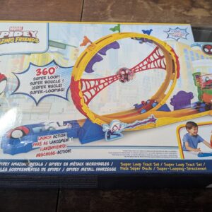 MARVEL Spidey and His Amazing Friends - Amazing Metals Super Loop Track Set - 28-Inch Race Track with Launcher, 360 Degree Super Loop, and Exclusive Amazing Metals Vehicle