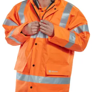 B-Seen Hi Vis Traffic Jacket - Orange, XL
