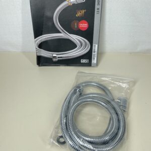 Shower Hose 1.5m / 59'', GRIFEMA G851 Stainless Steel Shower Pipe, Anti-Kink & Leakproof, Universal G1/2 Fit, Chrome-Silver – Flexible & Durable Replacement Hose with Brass Connectors and Washers