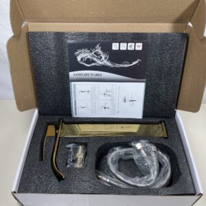 Onyzpily Basin Tap High Arc - Tall Basin Mixer tap, 1-Hole Brass Single Lever Deck Mounted,Gold Finish