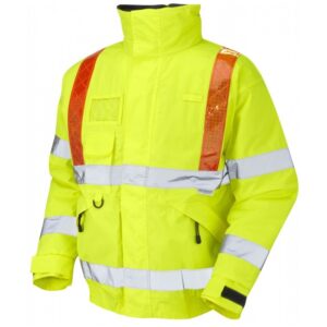 Leo Workwear J03 Portmore Men Hi Vis Bomber Jacket - L, Yellow