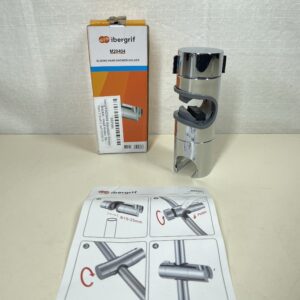 Ibergrif M20404 Adjustable Shower Bracket - Head Holder, 19-25mm, Shower Head Bracket, Shower Rail Slider for Hand Shower, 360° Rotation, Chrome Plated