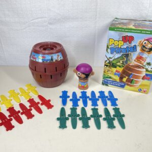 TOMY Pop Up Pirate Classic Children's Action Board Game, Family and Preschool Kids Game for Children 4, 5, 6, 7, 8 Year Old Boys Girls Adults,Packaging may vary, Wood - Choc Brown