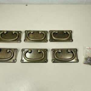 Kssvzz Vintage Drawer Handles - 6PCS Antique Coffee Bronze Drawer Ring Pull Handles, Zinc Alloy Vintage Rectangle Pull Handles for Cupboard, Cabinet, Wardrobe