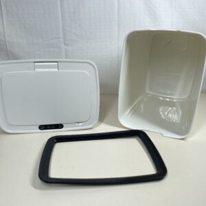 GOLDCHAMP Sensor Bin - 14 Liter/3.7 Gallon Durable Automatic Sensor Inductive Garbage Can with Lid, Square Mute Waste Bin Power by Batteries (not Included) for Kitchen Home Office Bedroom - Cream