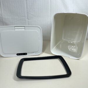 GOLDCHAMP Sensor Bin - 14 Liter/3.7 Gallon Durable Automatic Sensor Inductive Garbage Can with Lid, Square Mute Waste Bin Power by Batteries (not Included) for Kitchen Home Office Bedroom - Cream