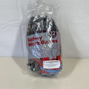 Velway 12 Pairs Safety Work Gloves - Firm Grip Gardening Gloves Non-Slip PU Coated Lightweight Breathable Protective Mechanic Builders Working Gloves Men Women for General Duty Work Red (Size 10/XL)