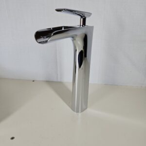 (small mark) Beelee BL210D-HC Single Handle One Hole Waterfall Bathroom Sink Mixer Tap, Polished Chromed Tall