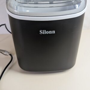 Silonn Countertop Ice Maker Machine, 9 Cubes Ready in 6 Mins, 12 KG in 24Hrs, Self-Cleaning Ice Machine with Ice Scoop and Basket, 2 Sizes of Bullet Ice for Home Kitchen Office Bar Party