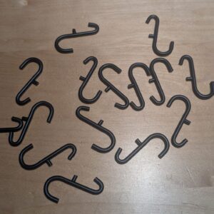 sourcing map 15pcs Pegboard J Hooks 1/4" J Style Pegboard Hook Accessories Assortment for Hanging Storage Jewelry Key, Black