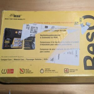 AirMan ResQ Emergancy Tyre Repair Kit, with easy valve through punture repair tyre selant, Air Compressor, suitable for all car makes and models