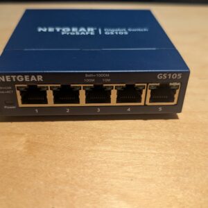 NETGEAR 5 Port Gigabit Ethernet Unmanaged Network Switch (GS105UK) - Ethernet Splitter, Plug-and-Play, Desktop or Wall Mount and Limited Lifetime Protection