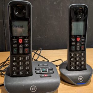 BT Essential Cordless Landline House Phone with Nuisance Call Blocker, Digital Answer Machine, Twin Handset Pack