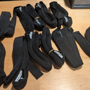 11 Pcs Ratchet Tie Down Straps Fastening Lashing Straps Tensioning Belts Luggage Straps van straps, Adjustable Straps with Buckle for Bicycle Carrier Cargo Trailer Car Luggage (2.5 cm x 3 m)