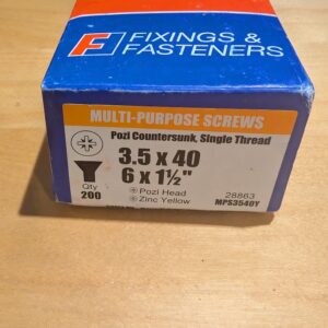 ForgeFix Multi-Purpose Single Thread Screws | 3.5 x 40mm | Zinc Yellow Passivated | Box 200