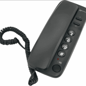 Geemarc Marbella - Gondola Style Corded Telephone with Large Buttons, Mute Function and Visual Ring Indicator - Wall Mountable - UK Version - Black