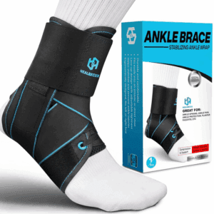 (M) Healrecux Lace Up Ankle Brace for Women Men, Ankle Support for Ligament Damage, Ankles Stabilizer Wrap for Basketball, Volleyball, Sports, Injury Recovery,