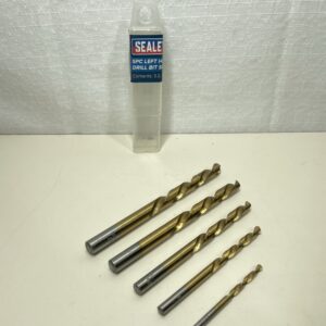 Sealey AK8189 Left Hand Spiral Drill Bit Set, 5 Pieces , Gold