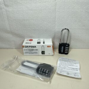 GRIFEMA GA1002 Combination Padlocks - 2 Pack Long Shackles Heavy Duty - 4 Digit Code Weatherproof Padlock for School, Gym Locker,Fence, Garage, Gate, Storage Case, Toolbox & Shed , Black