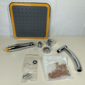 KE1AIP 360° Swivel Joint 9 Inch Square Rainfall Overhead Shower Head Ionic Filtration High Pressure Saving Water Handheld Shower Autumn And Winter