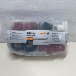 Meister sealing ring range ~383 pieces - Rubber seals, fiber rings & O-rings in a set - For use in the sanitary sector - Drinking water unsuitable / Sealing elements / Sealing rings / 8910090