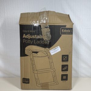 KIDOOLA Adjustable Potty Ladder Seat for Toilet Training with Steps - Handle & Soft Cushion Design Non Slip & Space Efficient Toddlers & Children Foldable & Easy Assembly Splash Guard Included Grey