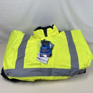 Portwest S485 Waterproof Warm Hi-Vis Contrast Winter Coverall Yellow/Navy, X-Small