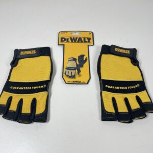 Dewalt DPG23 Synthetic Padded Leather Palm Gloves, Large, EU 1/2 Size, 26.5cm x 11.5cm x 3cm, Black/Yellow
