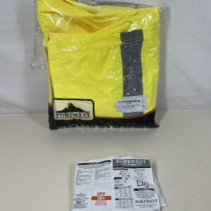 Portwest H441 Waterproof Hi-Vis Reflective Safety Rain Trousers - Lightweight Waterproof Elasticated Waistband Over Work Trousers Mens Workwear Yellow, Medium