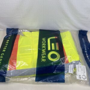 PORTMORE Leo EcoViz 4K Hi-Vis Waterproof Work Jacket/ Superior Baffle Lined Bomber Jacket with Red Braces - Large