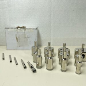 18 Pcs 6-50mm Tile Drill Bits Tile Hole Cutters Set- Hole Saw Diamond Drill Bit for Glass Tile Ceramic Marble Porcelain Cutting, Glass Core Hole Saw Sets with Diamond Coating