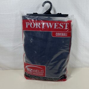Portwest Bizweld Iona FR Coverall, Regular Length, Color: Navy, Size: 5XL, BIZ5NAR5XL